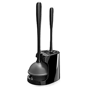 lot 13605 image: MR.SIGA Toilet Plunger and Bowl Brush Combo, Black, 1 Set