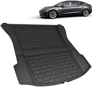 lot 13607 image: BASENOR Tesla Model 3 3D Cargo Liner Rear Trunk Mat 2016 2017 2018 2019 2020 2021 2022
