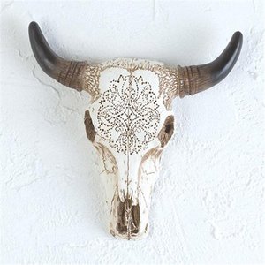 lot 23549 image: DLC 10837 Cream Tooled Death Valley Skull - 13 x 2.75 x 13 in.