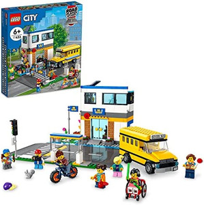 lot 33575 image: LEGO City School Day 60329 Building Kit Toy School Playset with 2 City TV Characters, for Kids Aged 6 and up