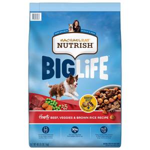 lot 33597 image: Rachael Ray Nutrish Big Life Dry Dog Food for Big Dogs Hearty Beef Veggies & Brown Rice Recipe 40-Pound Bag