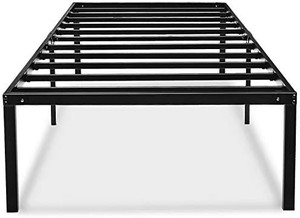 lot 33614 image: 18 Inch Platform Twin Bed Frame with Storage Metal Bedframe No Box Spring Needed for Kids Tall Heavy Duty
