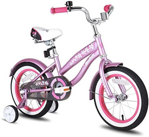 lot 33619 image: JOYSTAR 14 Kids Cruiser Bike, Kids Bike with Training Wheels & Coaster Brake, Single Speed Cruiser Bicycles for Children