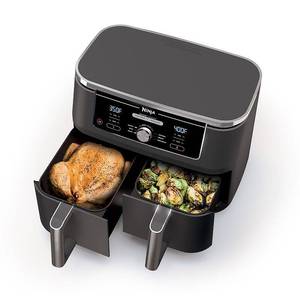 lot 33621 image: Ninja - Foodi 6-in-1 10-qt. XL 2-Basket Air Fryer with DualZone Technology - Grey