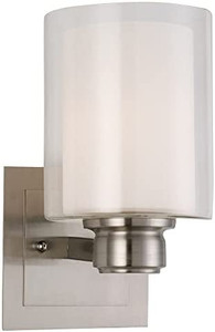 lot 33629 image: Design House 556134 Oslo 1 Light Wall Light, Satin Nickel