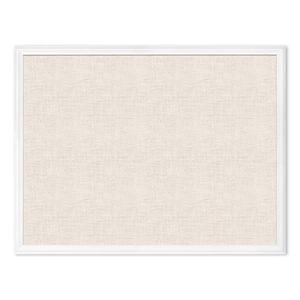 lot 33634 image: U Brands Linen Cork Linen Bulletin Board, 30 x 40 Inches, White Wood Frame (2917U00-01)