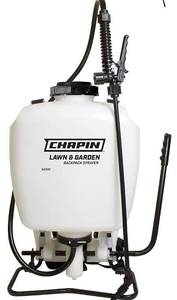lot 43732 image: Chapin 60114 4-Gallon Poly Backpack Sprayer with 3-Stage Filtration System for Fertilizers, Herbicides, Weed Killers and Pesticides
