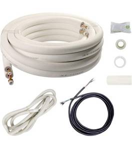 lot 43665 image: Wostore 25 Ft. Copper Pipes 14&38 Inch 38 PE for Mini Split Air Conditioner Insulated Coil Line Set HVAC with Fittings