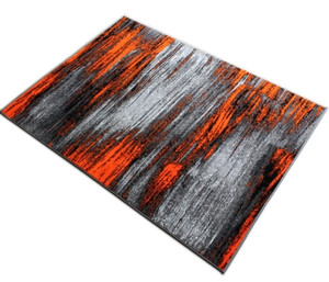 lot 43673 image: Masada Rugs, Modern Contemporary Area Rug, Orange Grey Black (610 12X111 12)