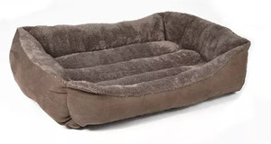 lot 43681 image: Happycare Textiles Plush to Suede Rectangle Pet Bed