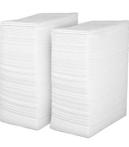 lot 43687 image: Linen Feel Disposable Guest Towels - Cloth Like White Paper Hand Napkins