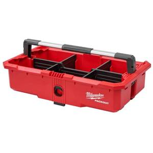 lot 43708 image: Milwaukee PACKOUT Tool Tray with Quick Adjust Dividers, Red