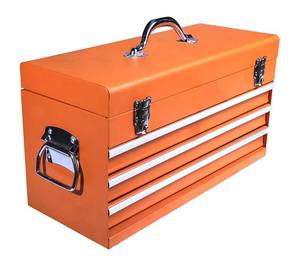 lot 23568 image: Harden Professional Metal Tools Box 3 Drawers with Top Compartment - 51x22.5x 32.5CM - Cold-Rolled Steel Plate, Heavy Duty Metal Latches, Scratch Resistant, Durable, Four-Tier Design - 520204
