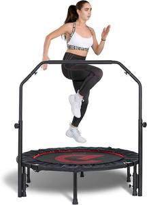 lot 33611 image: Folding Mini Trampoline,Exercise Trampoline with Adjustable, Rebounder Trampoline for Adults Fitness, Indoor Trampoline for Bounce Workout Max Load 330lbs