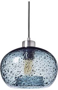 lot 10276 image: TRUSTWOODS Hand Blown Glass Mini Pendant Light for Kitchen Island Sink Restaurant Farmhouse, Grey Blue, Brushed Nickel