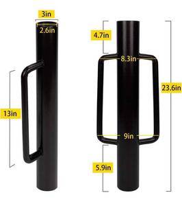 lot 10279 image: Urban Deco Fence Post Driver with Handle Steel Head Fence Post Driver 24 Inch Post DriverRammer Brown Hand Post Pounder