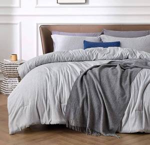 lot 10282 image: Bedsure California King Comforter Set - Grey Bedding Comforter Set, Comforters Cal King Cationic Dyeing Comforter with 2 Pillow Shams (Cal King, 104x96 inches, 3 Pieces)