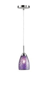 lot 10293 image: Woodbridge Lighting 13223STN-M20PUR Venezia 1-Light Mini Pendant, 3.5 W x 84 H, Satin Nickel (B0056ID882)