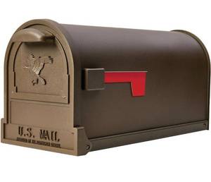 lot 10319 image: Gibraltar Mailboxes AR15T0EC Arlington Large Capacity Galvanized Steel Mailboxes, Textured Bronze