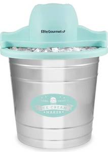 lot 10330 image: Elite Gourmet EIM-308L, 4 Qt. Electric Motorized Ice Cream Maker Ice & Rock Salt, 4Qt. Freezing Canister, Creamy Ice Cream, Gelato, Frozen Yogurt, or Sorbet, Recipe Booklet