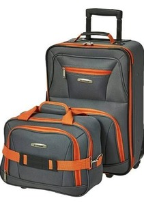 lot 10337 image: Rockland Fashion Softside Upright Luggage Set, Charcoal, 2-Piece (1419)