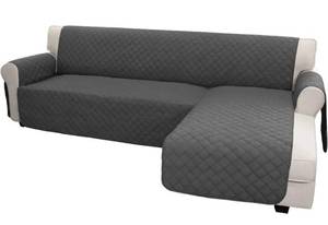 lot 10342 image: Easy-Going Sofa Slipcover L Shape Sofa Cover Sectional Couch Cover Chaise Slip Cover Reversible Sofa Cover Furniture Protector Cover for Pets Kids Children Dog Cat (Large,Dark GrayDark Gray)