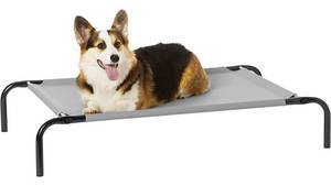 lot 10343 image: Amazon Basics Cooling Elevated Dog Bed with Metal Frame, Medium, 43 x 26 x 7.5 Inches, Grey
