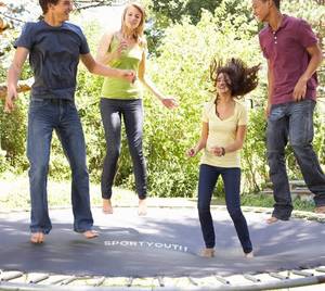 lot 10344 image: SPORTYOUTH Trampoline Replacement Jumping Mat with V-Ring, Compatible with 12ft  14ft  15ft Round Trampoline Frame, Water-Resistant, UV Resistant, Perfect Bounce