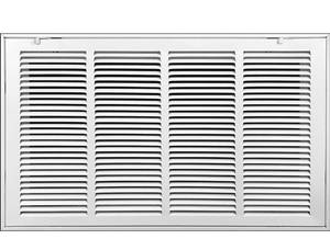 lot 10346 image: 24W x 12H Duct Opening Measurements Steel Return Air Filter Grille (AGC Series) Removable Door, for 1-inch Filters, Vent Cover Grill, White, Outer Dimensions 26 58W X 14 58H for 24x12 Opening