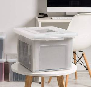 lot 10360 image: IRIS USA Letter & Legal Size Plastic Storage Bin Tote Organizing File Box with Durable and Secure Latching Lid, Stackable and Nestable