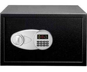lot 10372 image: Amazon Basics Steel Security Safe with Programmable Electronic Keypad - Secure Cash, Jewelry, ID Documents - Black, 16.93 x 14.57 x 10.63 Inches, 1.2 Cubic Feet, Keypad Lock