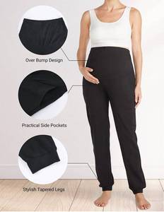 lot 10378 image: Momcozy Maternity Pants for Women Pregnancy Sweatpants Joggers Black