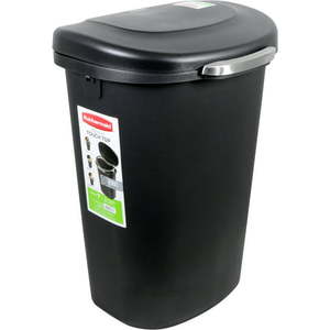 lot 10382 image: Rubbermaid 13G Premium Touch Top Wastebasket, Black