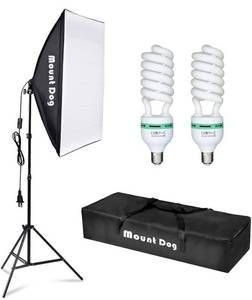lot 10390 image: MOUNTDOG Softbox Lighting Kit,20X28 Photography Continuous Lighting System Photo Studio Equipment with 95W Light Bulb 5500K for Portrait Product Shooting Photography Video Recording