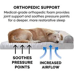lot 10392 image: Sofa-Style Pet Beds for SmallMediumLarge Dogs & Cats - Orthopedic, Cooling Gel, Memory Foam, & More