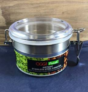 lot 10422 image: OGGI STAINLESS STEEL CANISTER 26OZ