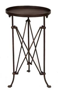 lot 10437 image: Creative Co-Op Round Metal Accent Table, 25, Bronze