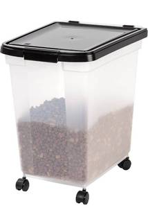 lot 10448 image: IRIS USA WeatherPro Airtight Pet Food Storage Container, For Dog Cat Bird and Other Pet Food Storage Bin, Keep Pests Out, Keep Fresh, Keep Fresh, Translucent Body, BPA Free, 10, 25, 50 Lbs