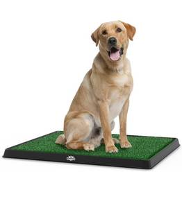 lot 10453 image: PETMAKER Artificial Grass Puppy Pad for Dogs and Small Pets Collection �� Portable Training Pad with Tray �� Dog Housebreaking Supplies