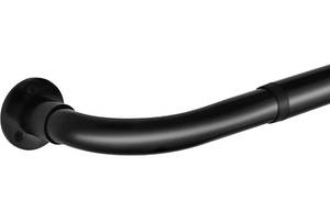 lot 10463 image: Wrap Around Curtain Rod for Window 28-44 Inches, Industrial Black Curtain Rod 1 Inch Diameter, Metal Adjustable Blackout Curtain Rod