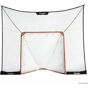 lot 10475 image: Franklin Sports Lacrosse Backstop Net - Lax Goal Backstop Net for Shooting Training  Practice - Extra Large Durable Net - 12 x 9