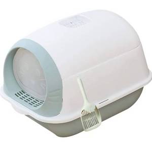 lot 10479 image: Shiningirl Cat Litter Box Fully Enclosed Cat Toilet with Door Large Cat Litter Pan Cat Potty with Cat Litter Scoop Anti-Splash Kitten House Litter Boxes Pet Supplies
