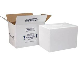 lot 10493 image: Polar Tech 227C Thermo Chill Insulated Carton with Foam Shipper, Medium, 15.5 Length x 13.75 Width x 10.5 Depth, 2 Count (Pack of 1)