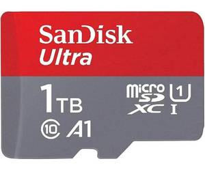 lot 39824 image: SanDisk 1TB Ultra microSDXC UHS-I Memory Card with Adapter - 120MBs, C10, U1, Full HD, A1, Micro SD Card - SDSQUA4-1T00-GN6MA