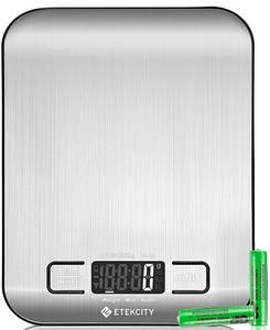 lot 39853 image: Etekcity Food Kitchen Scale, Digital Grams and Ounces for Weight Loss, Baking, Cooking, Keto and Meal Prep, LCD Display, Medium, 304 Stainless Steel