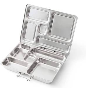 lot 39854 image: PlanetBox ROVER Classic Stainless Steel Bento Lunch Box with 5 Compartments for Adults and Kids (P5000N)