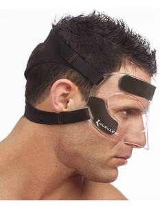 lot 39856 image: MUELLER Sports Medicine Face Guard, Nose Guard for Sports, For Men and Women, Clear, One Size