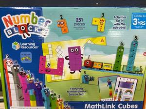 lot 39868 image: Learning Resources MathLink Cubes Preschool Math Activity Set, 115 Pieces, Ages 3 Preschool STEM Activities, Math Activity Set and Games for Kids