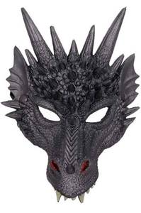 lot 39872 image: Dragon Mask Face Plus Wings and Tail Halloween Costume Scary Animal Half Face Masks Party Cosplay for Adult Men Women Kids