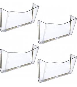 lot 39910 image: Azar Displays 250035 Clear Single Pocket Wall File with double-sided adhesive tape, 4 pack